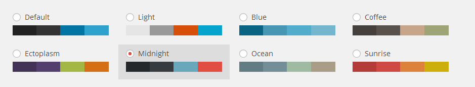 change wordpress default admin color scheme