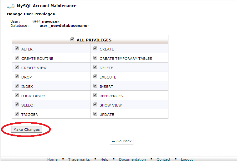 create MySQL database for WordPress