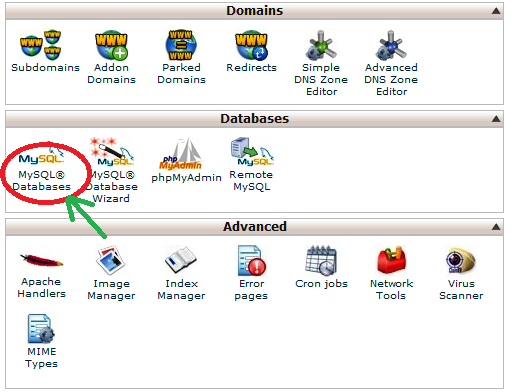 create MySQL database and user in WordPress