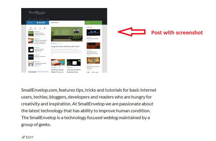 post with screenshot