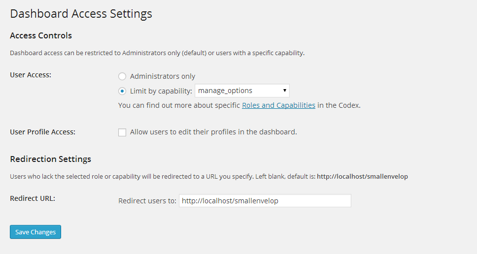 remove WordPress dashboard access