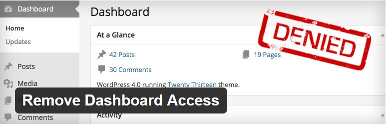 remove WordPress dashboard access