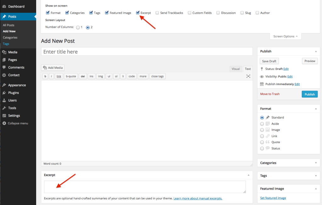 Enabling Custom Excerpts to limit post excerpt length