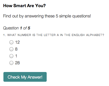 SlickQuiz free WordPress plugin
