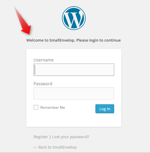 Custom wordpress login page message