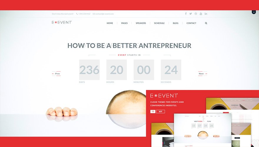 E-event-Conference-&-Event-WordPress-Theme for conference, event, workshops, summit