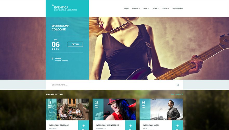 Eventica WordPress themes for conferences and events Event Calendar