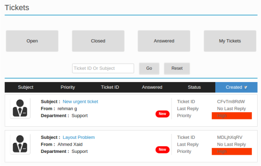 Js support ticket