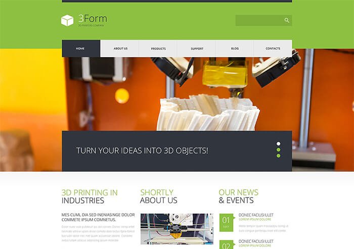 3D Printing Technologies WordPress Theme