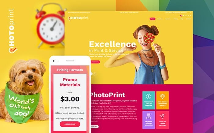 print shop responsive WordPress theme