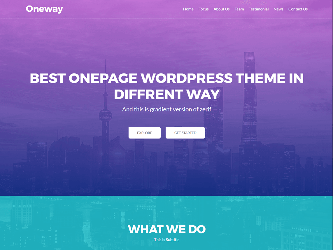 Oneway WordPress theme