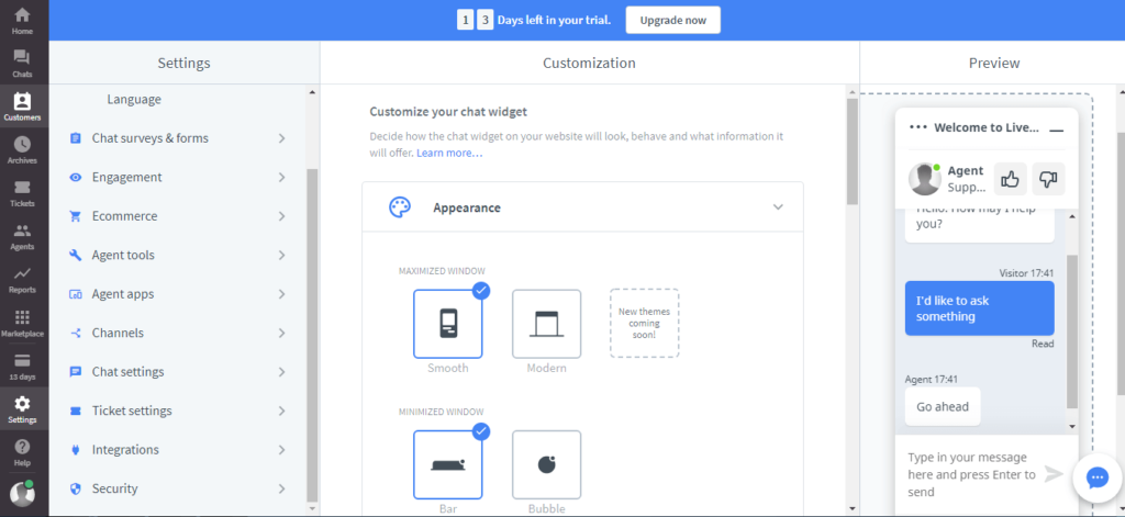 Livechat customization